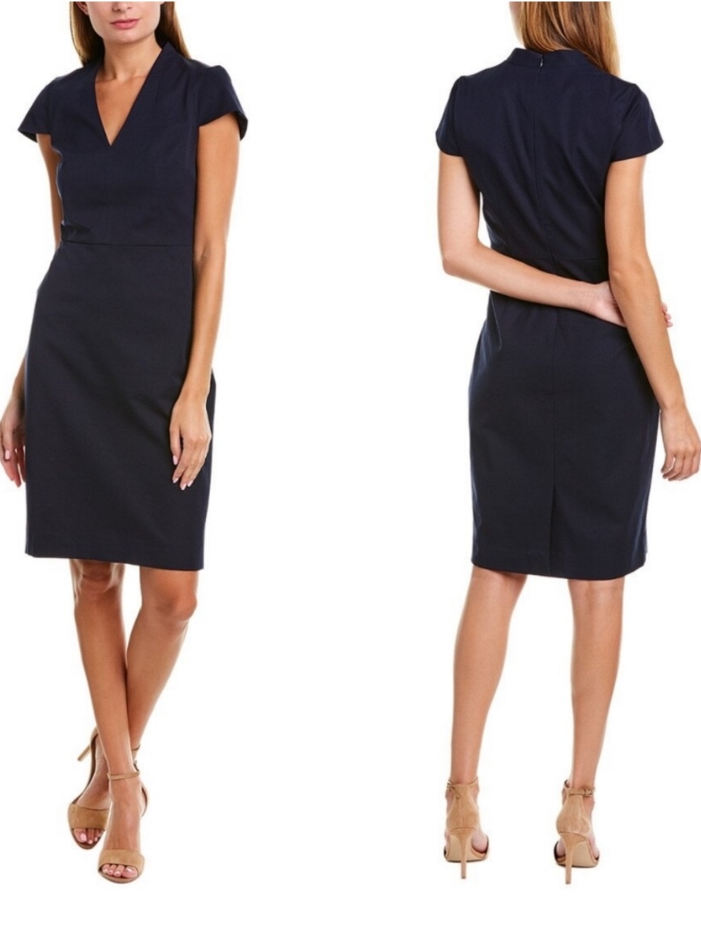 J.Crew V-neck sheath dress in bi-stretch cotton